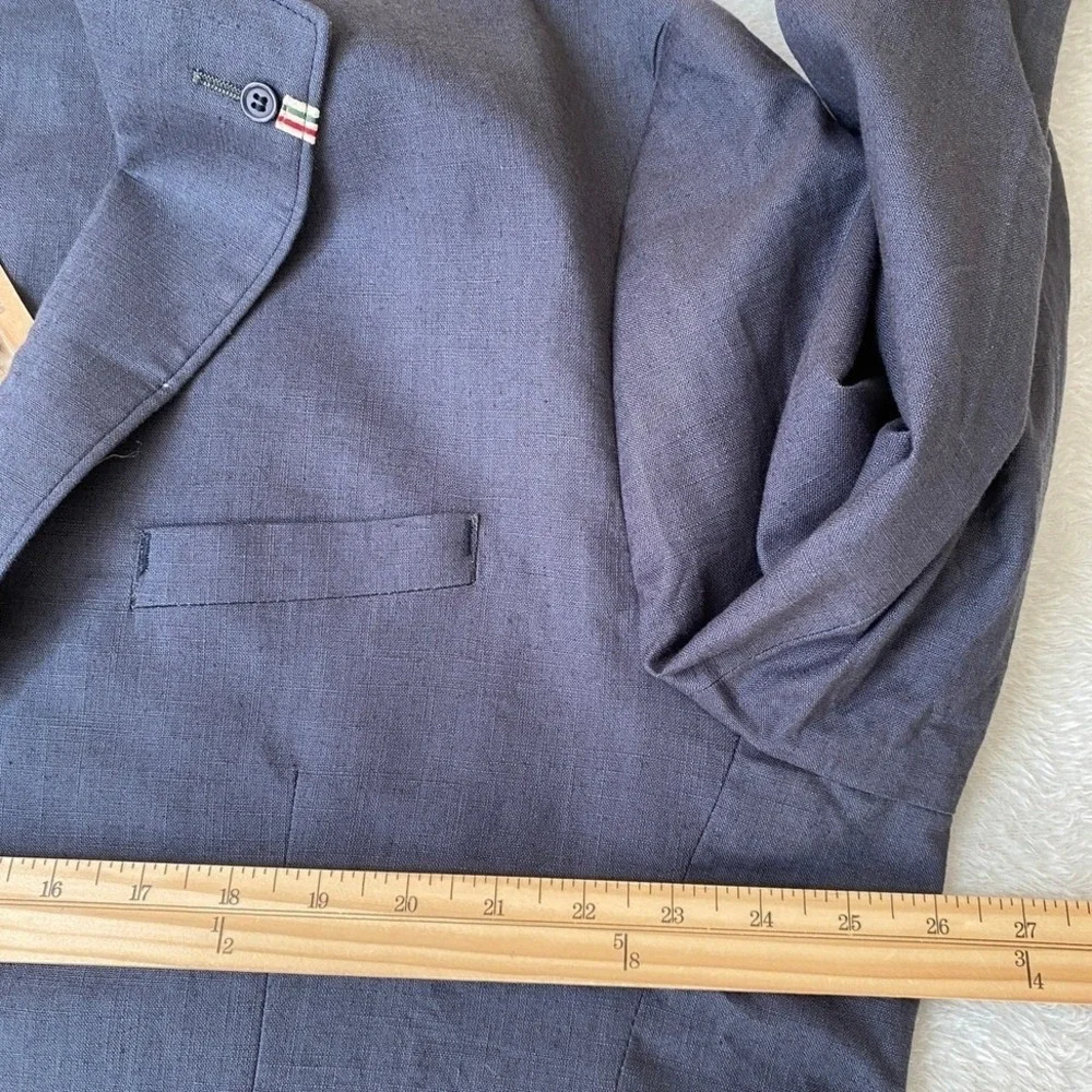 Paul Jones PJ Linen Blend Blazer Sport Coat Men 2XL Navy Coastal Preppy Jacket